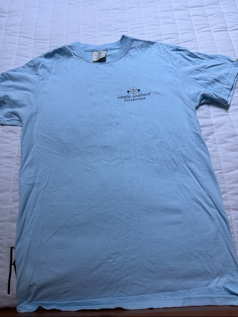 Simply Southern Baby Blue Short Sleeve Tee with Chest Logo